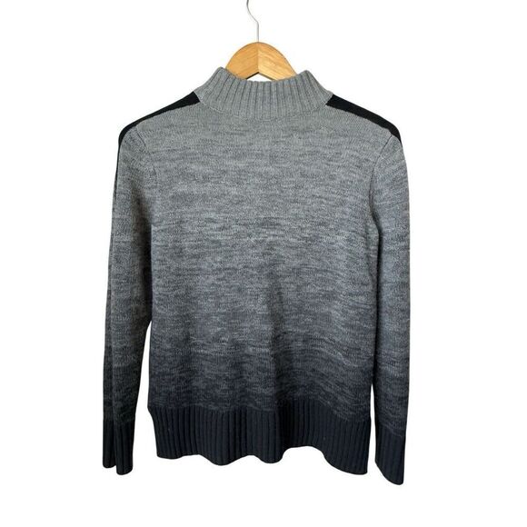 Athleta Sunset 100% Merino Wool Grey Ombre Mock Sweater Size S - Picture 3 of 8